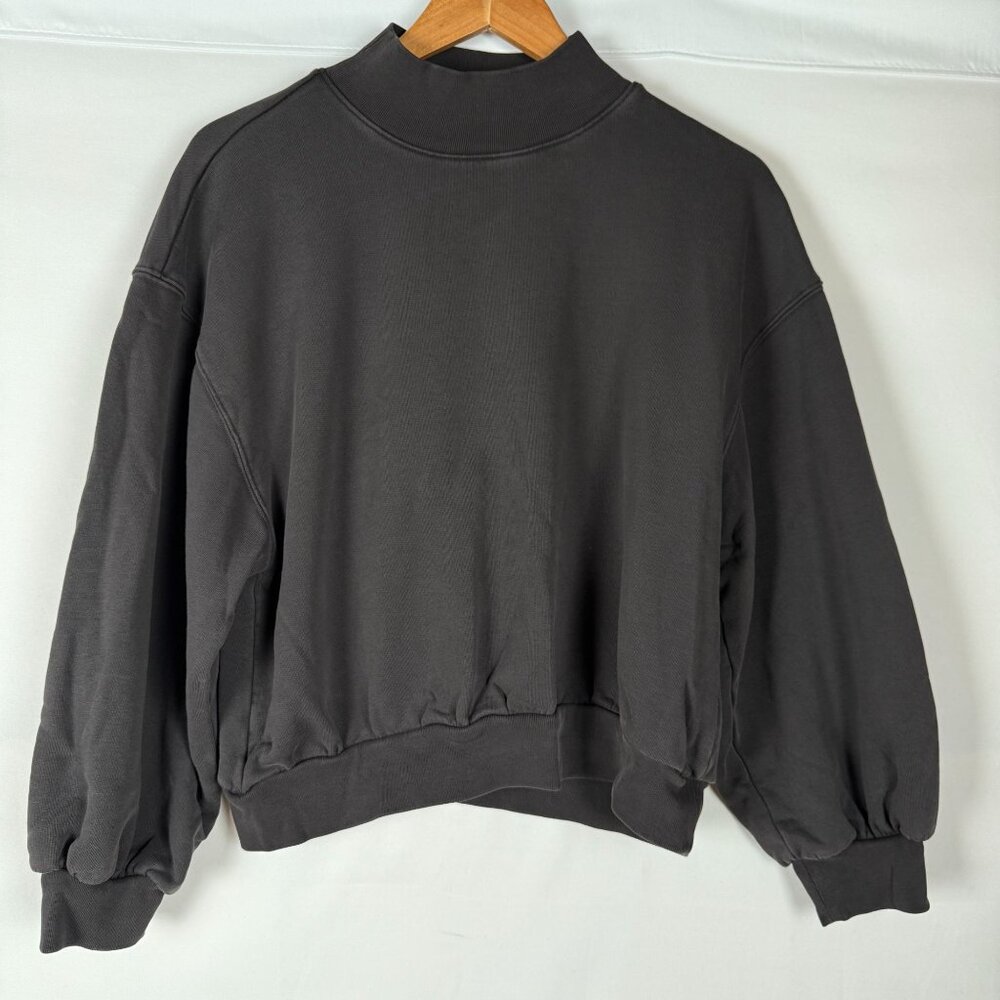 Frame Denim Charcoal Mock Neck Sweatshirt